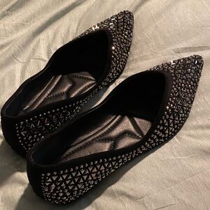 Elegant Black Studded Women's Flats